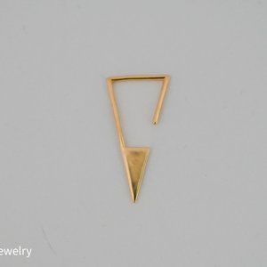Triangle Open Hook Earring 14k Yellow Gold